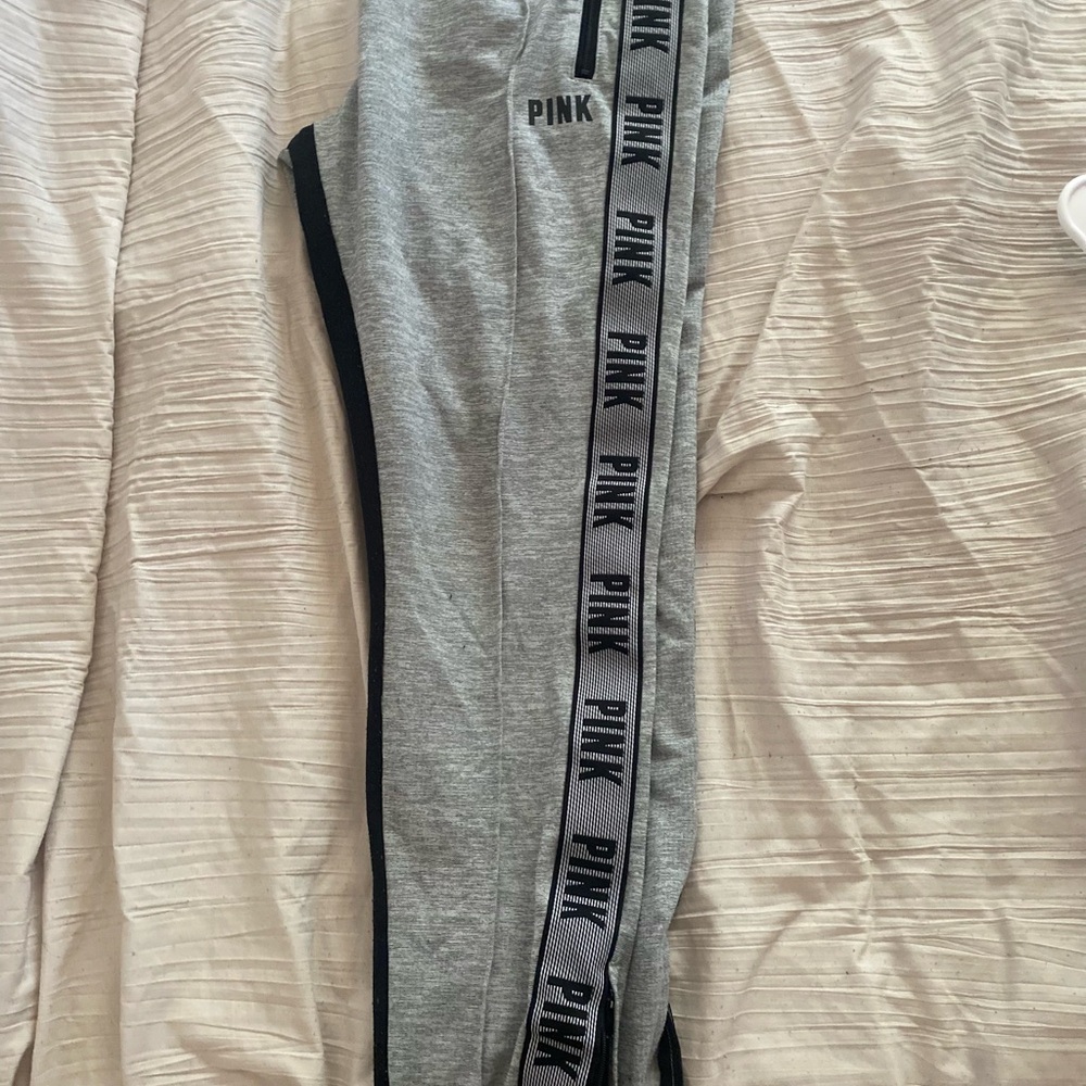 PINK Victoria's Secret women’s Gray Sweatpants with Black Accents